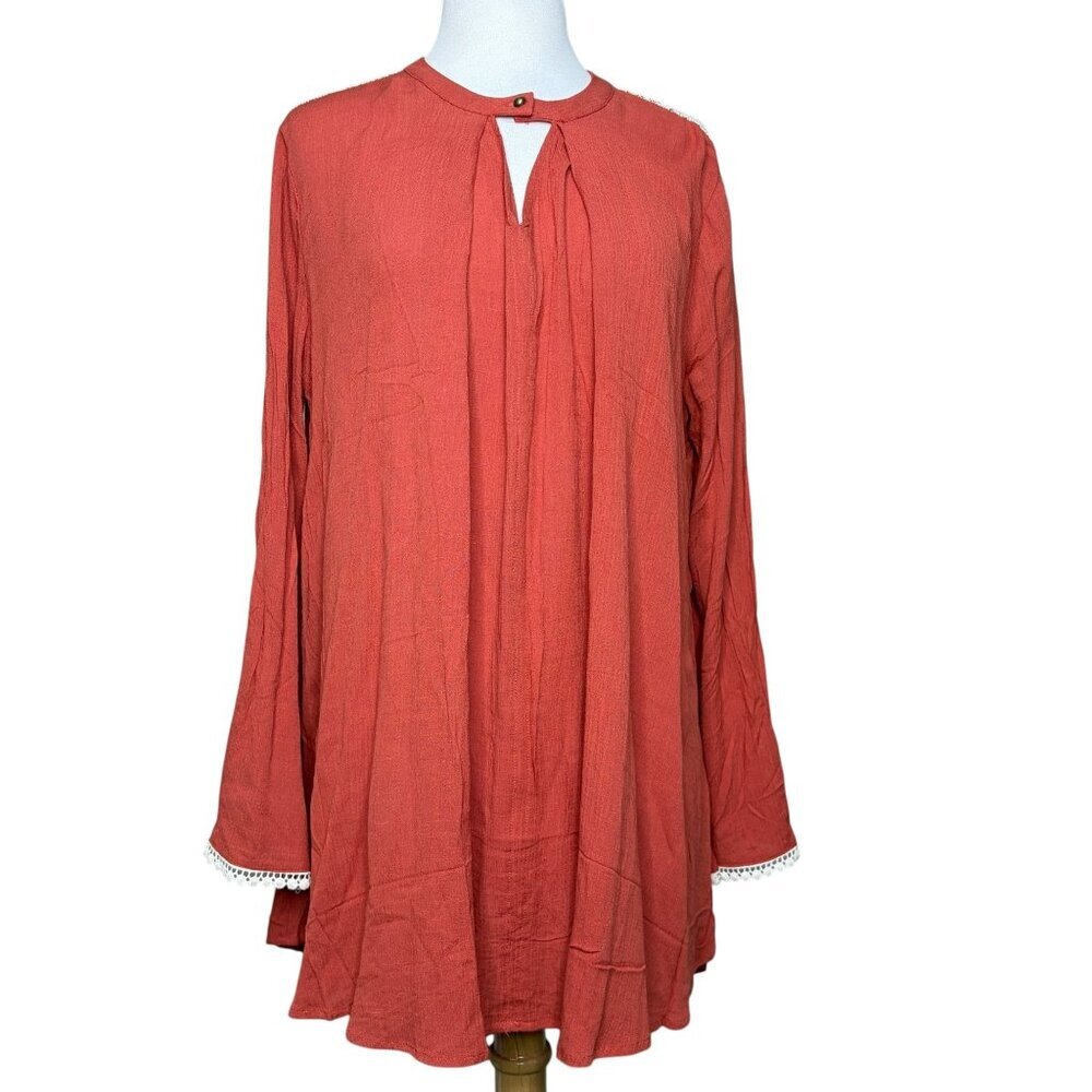 Hayden BOHO Trapeze Dress Rust Red New Size Large